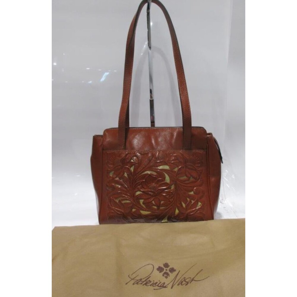 Patricia Nash Rosedale Leather Tote Cinnamon Brown